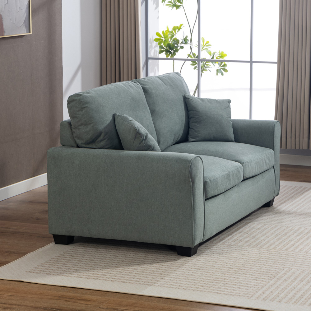 Artemis Home Lewiston 2 Seater Duck Egg Fabric Sofa Bed Image 9