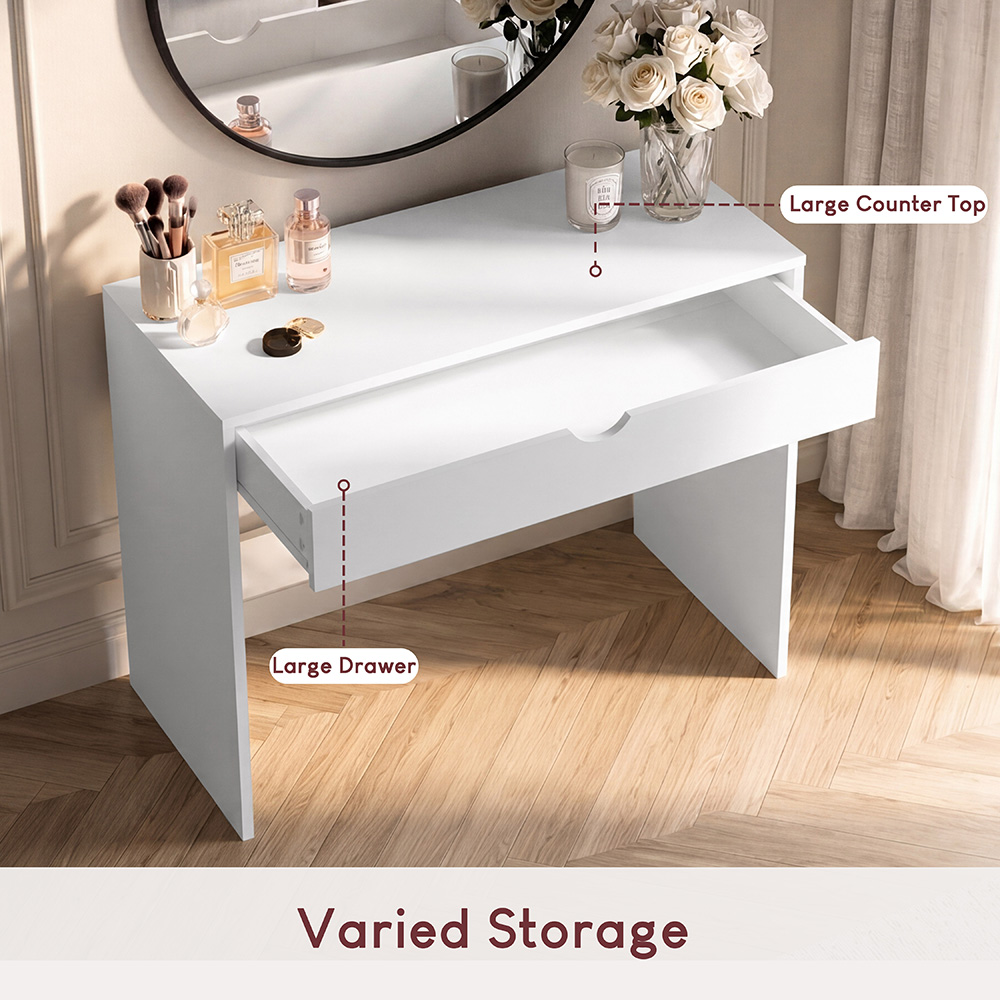 VIDA DESIGNS Single Drawer White Dressing Table Image 6