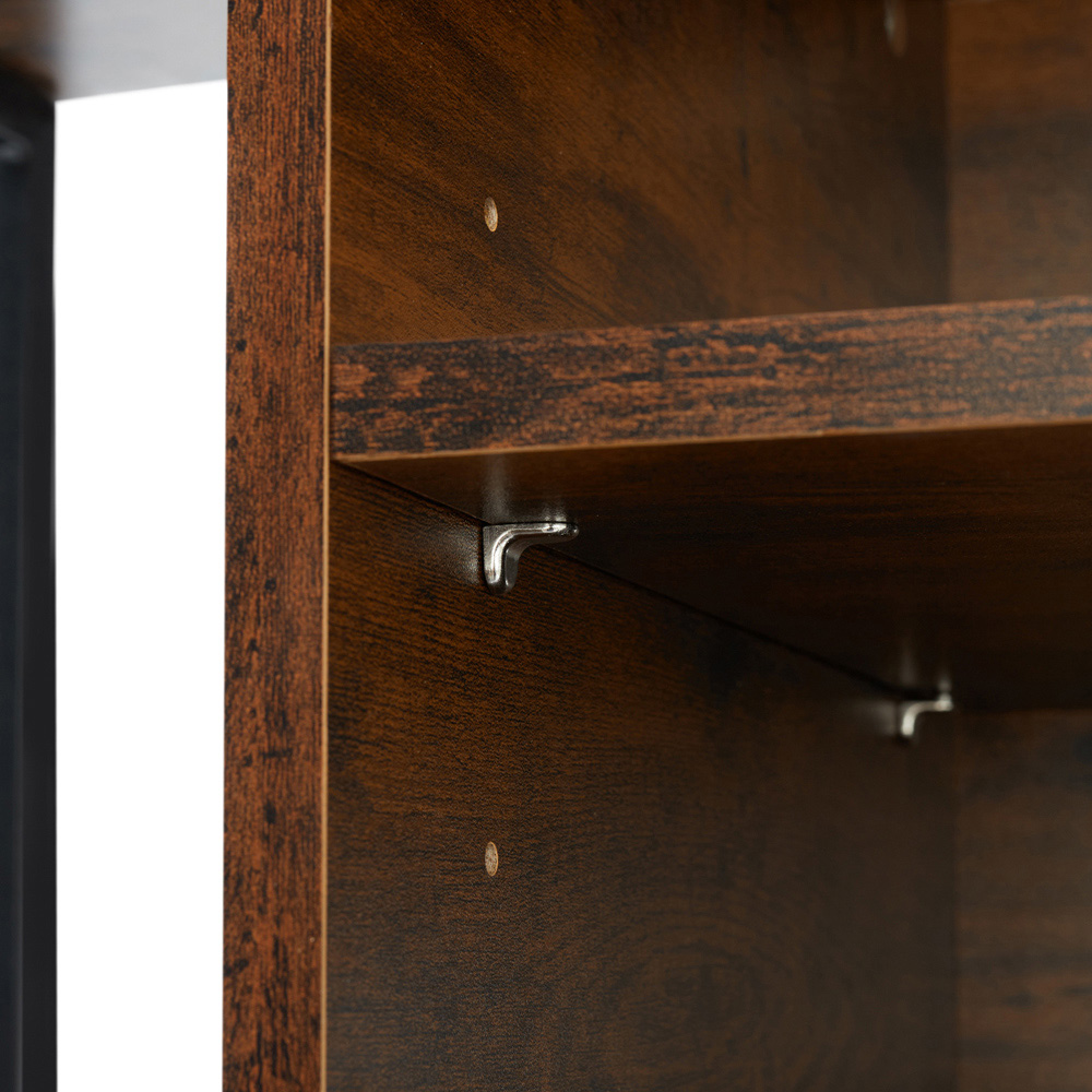 tectake 4 Shelf Dark Wood Rustic TV Stand Image 4