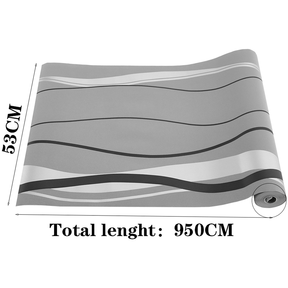 Living and Home Curve Striped Dark Grey Wallpaper Image 9
