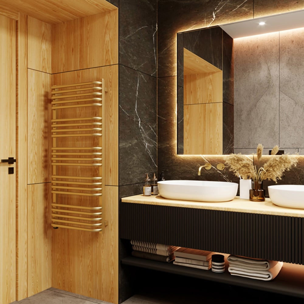 Terma Alex One 2046BTU Brass Electric Towel Rail 1140 x 500mm Image 6