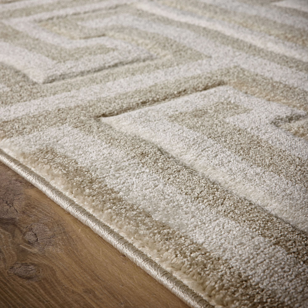 Origins Greek Key Cream Light Beige Rug 120 x 170cm Image 4