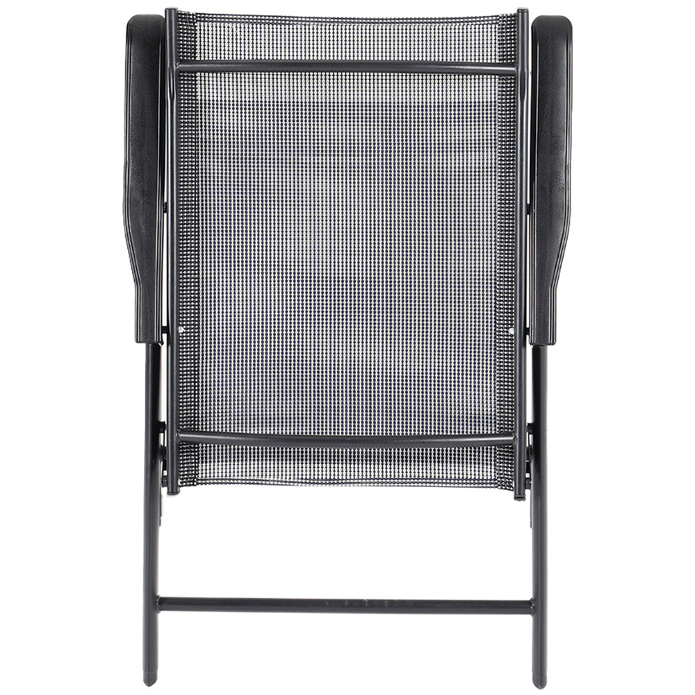 Living and Home Glass 4 Seater Round Garden Dining Set Black Image 4