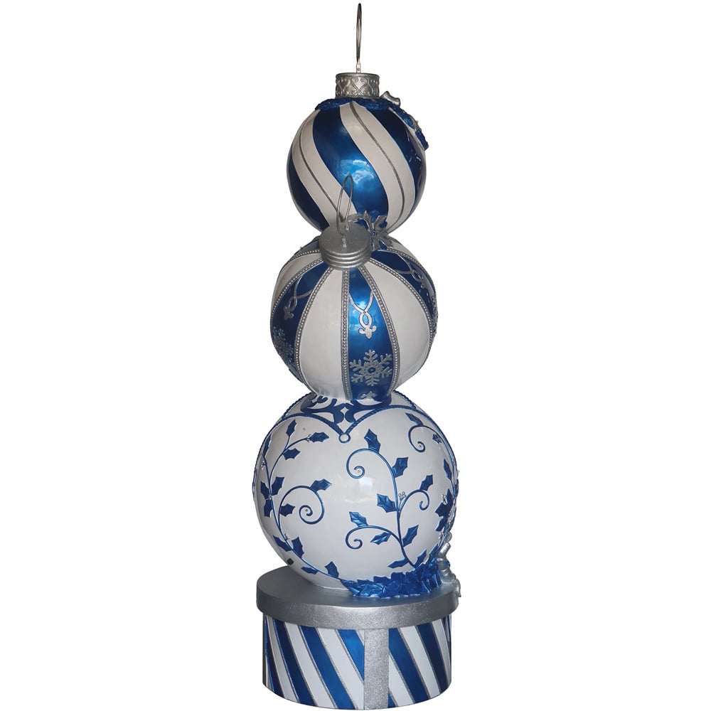 The Christmas Centre Blue and White LED Bauble Stack Decoration 150cm Image 2