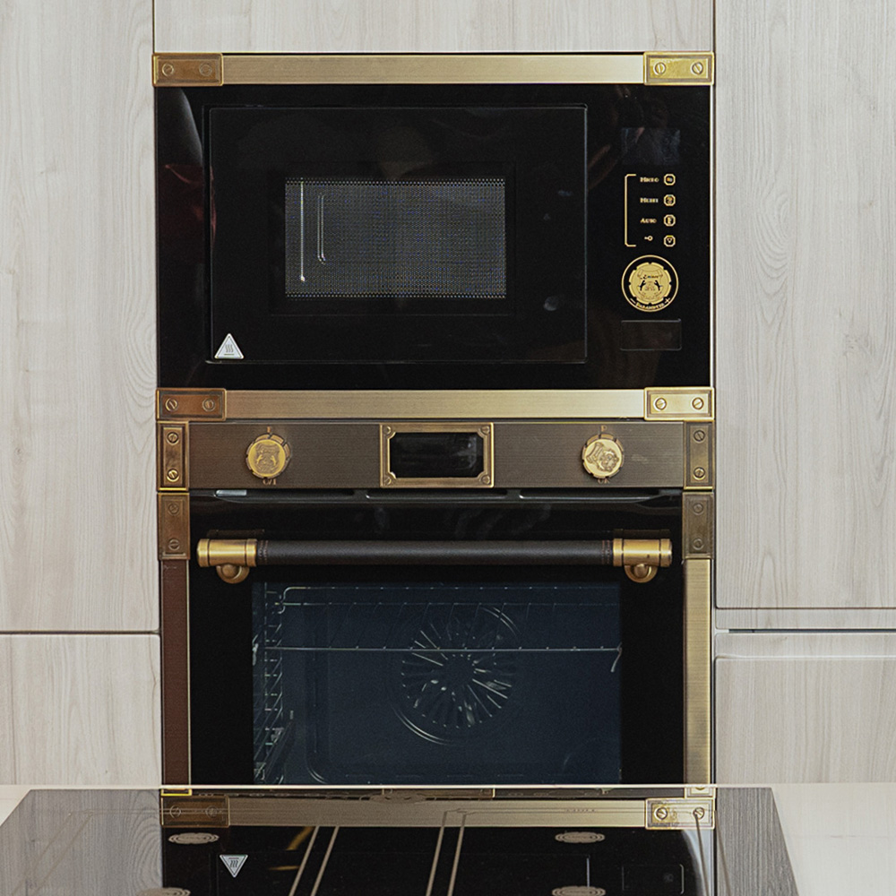 Kaiser Art Deco Anthracite Black Glass Built In Microwave Oven 900W Image 2