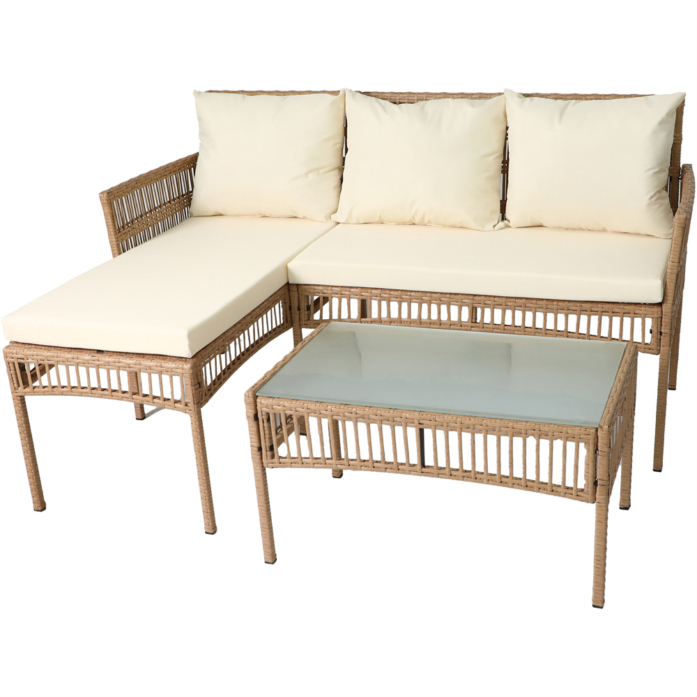 Neo 3 Seater Rattan Wicker Rope Corner Outdoor Furniture Set Image 2