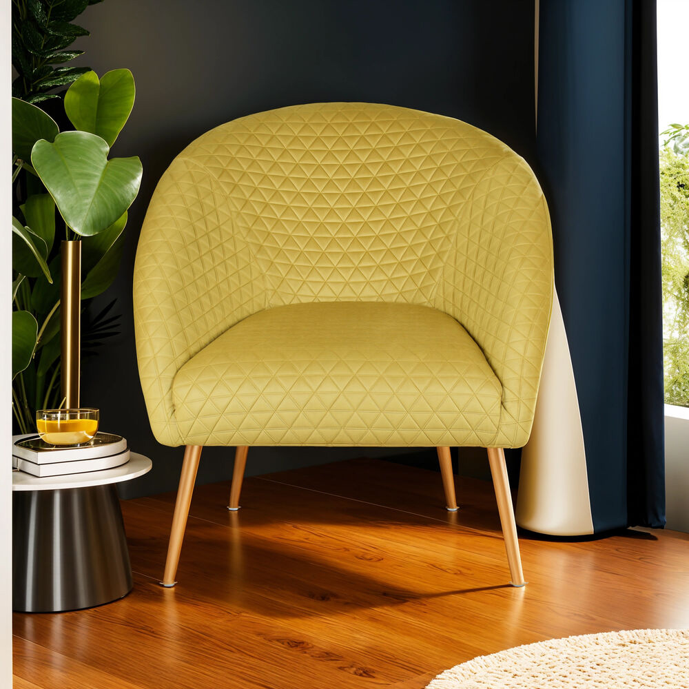 Premier Housewares Tania Gold Velvet Lounge Armchair Image 7