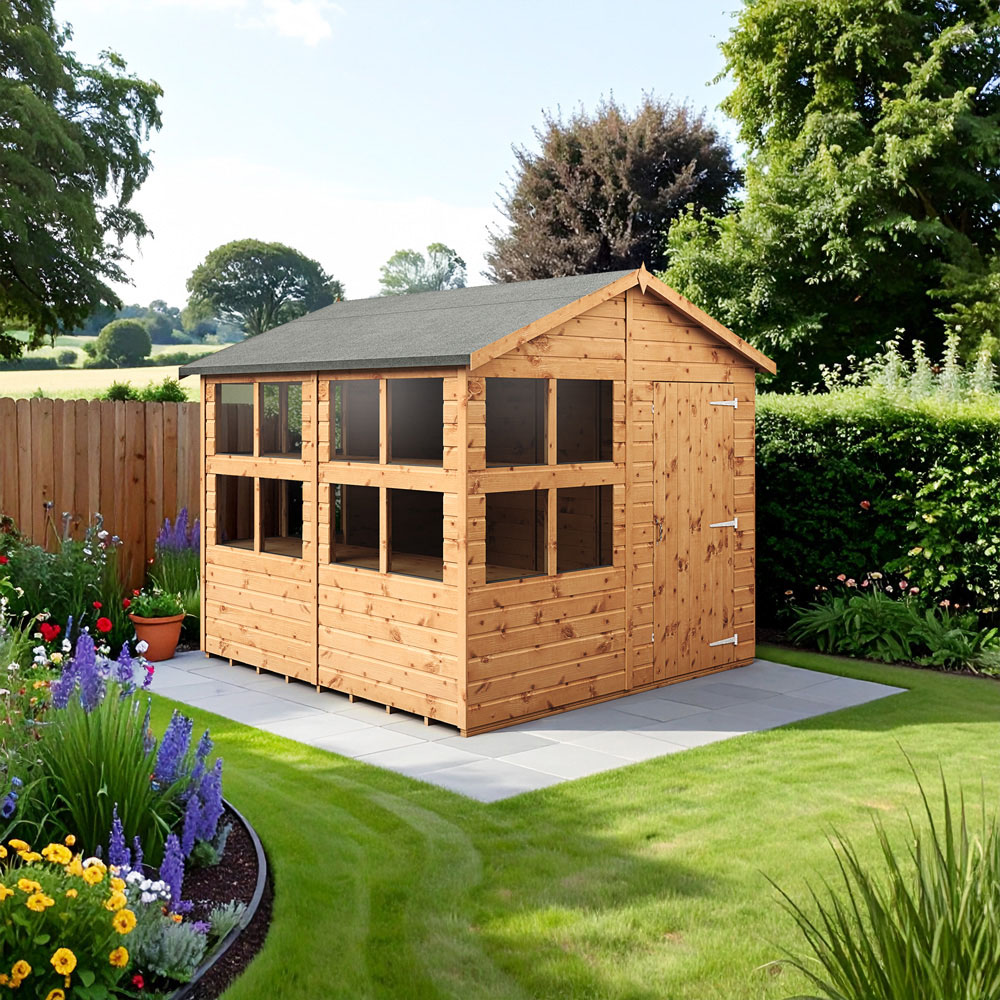 Empire Sheds 8 x 8ft Tongue and Groove Potting Apex Garden Shed Image 2