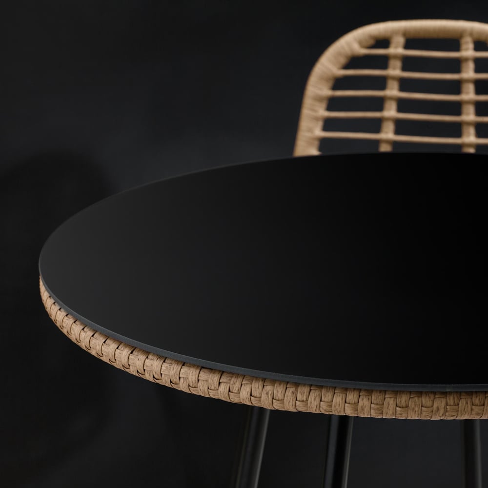 Furniturebox Rio Light Brown and Black Rattan Outdoor Bar Set Image 3