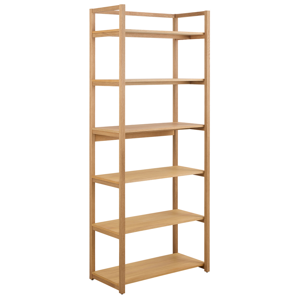 Florence Ludza 6 Shelf Oak Rectangular Bookcase Image 2