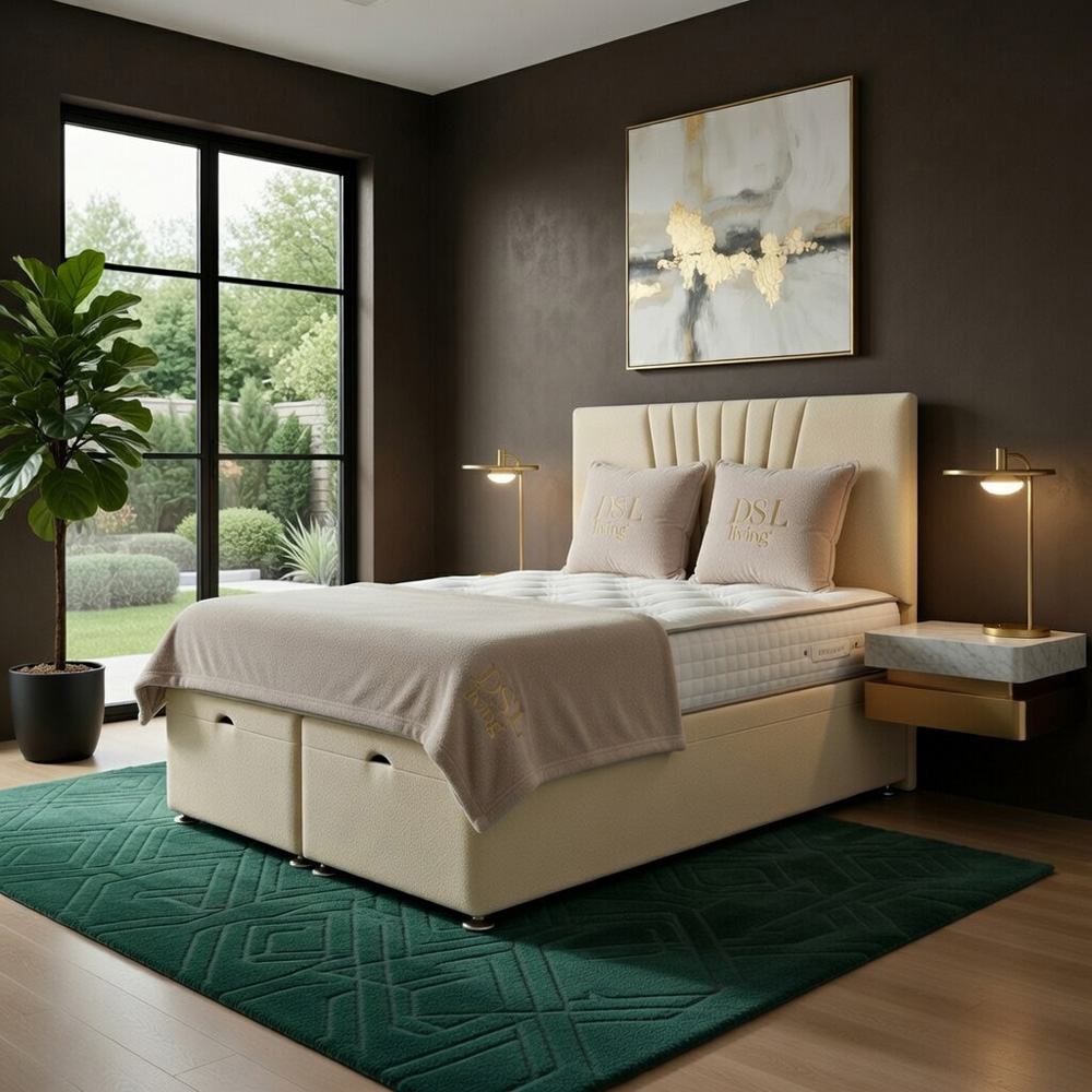 DS Living Vesper Double Cream Ottoman Bed Image 4