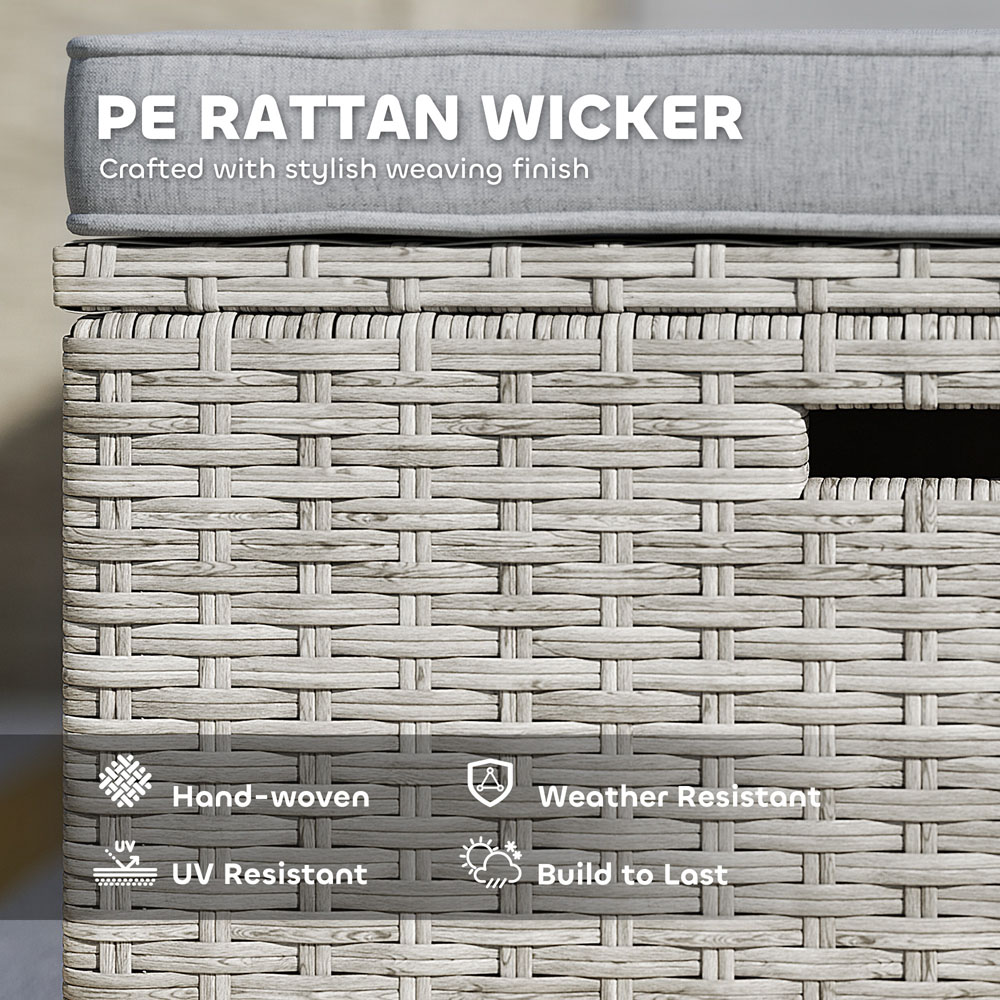 Outsunny 2 Seater Grey Rattan Garden Furniture Set Image 5