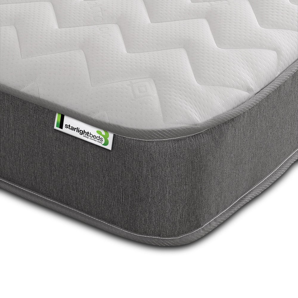 Starlight Beds Small Single Grey Zig Zag Hybrid Memory Foam and Spring Mattress Image 3