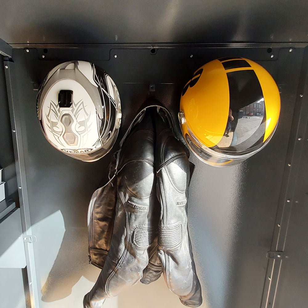 Asgard Gladiator 7 x 18ft Double Door Cream High Security Apex Motorcycle Garage Image 4