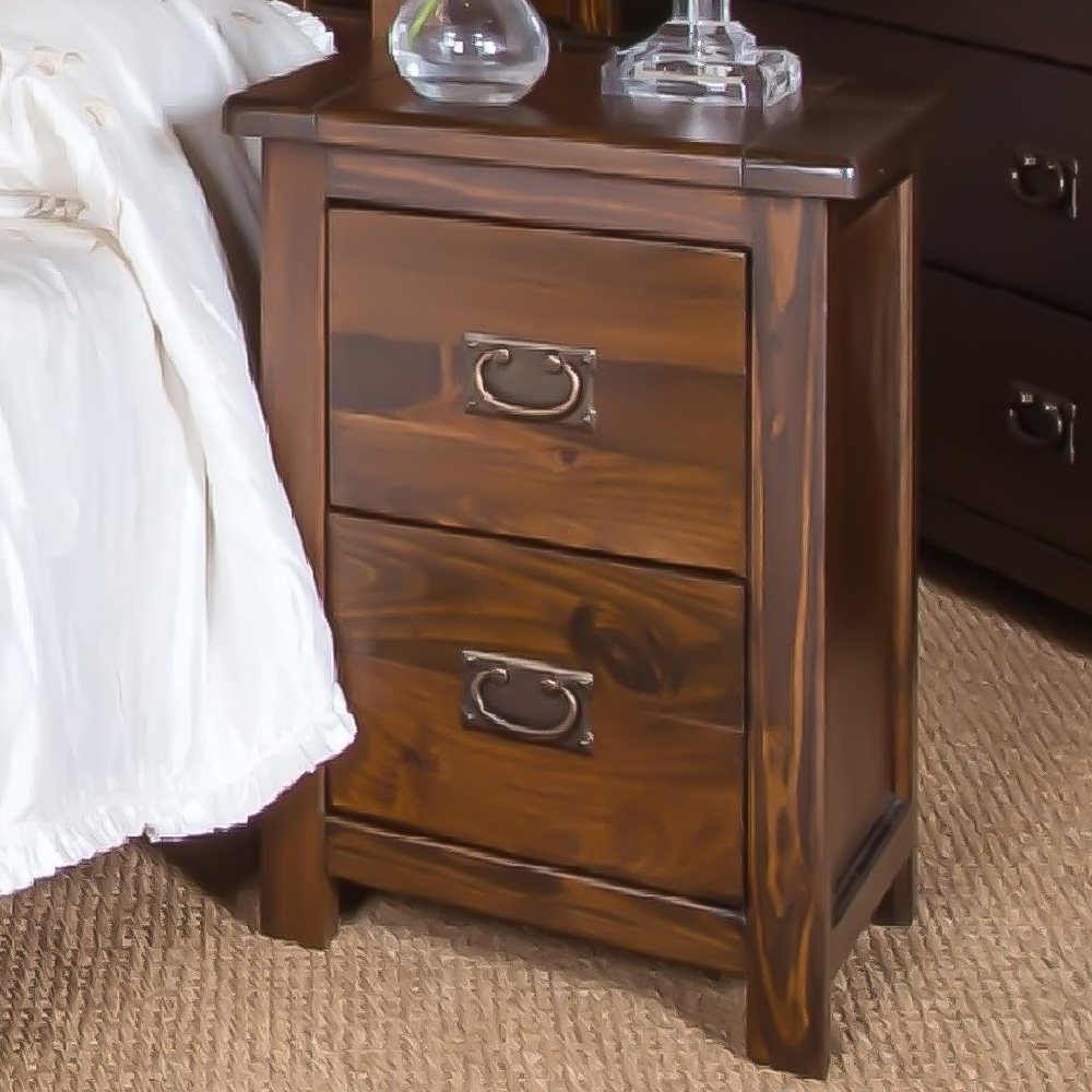 Boston 2 Drawer Dark Lacquer Petite Bedside Table Image 1