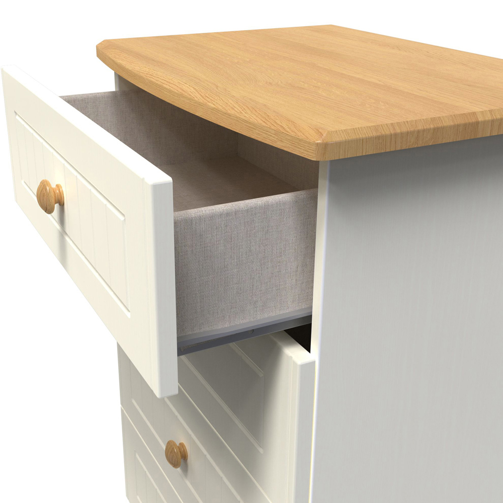 Crowndale Warwick 4 Drawer Cream Ash and Oak Midi Chest of Drawers Image 6