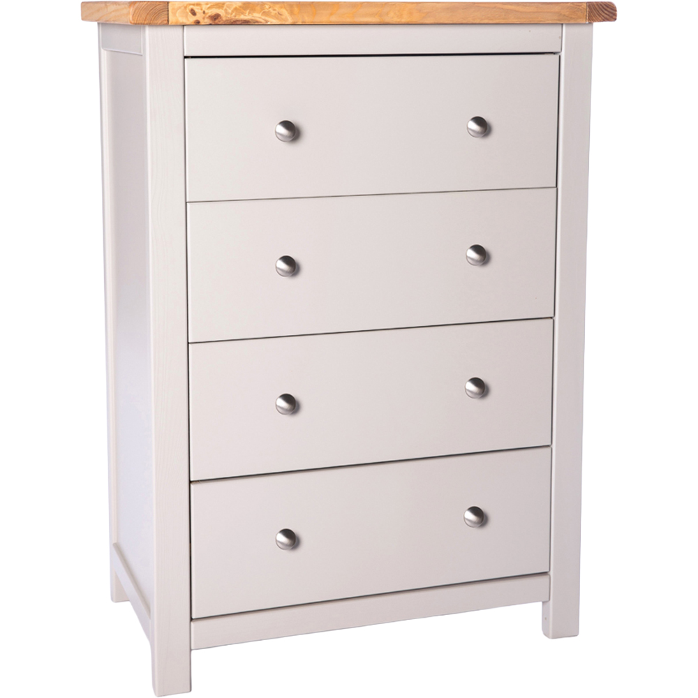 Cabinet Bits Argenta 4 Drawer Light Grey Chrome Knob Chest of Drawers Image 2