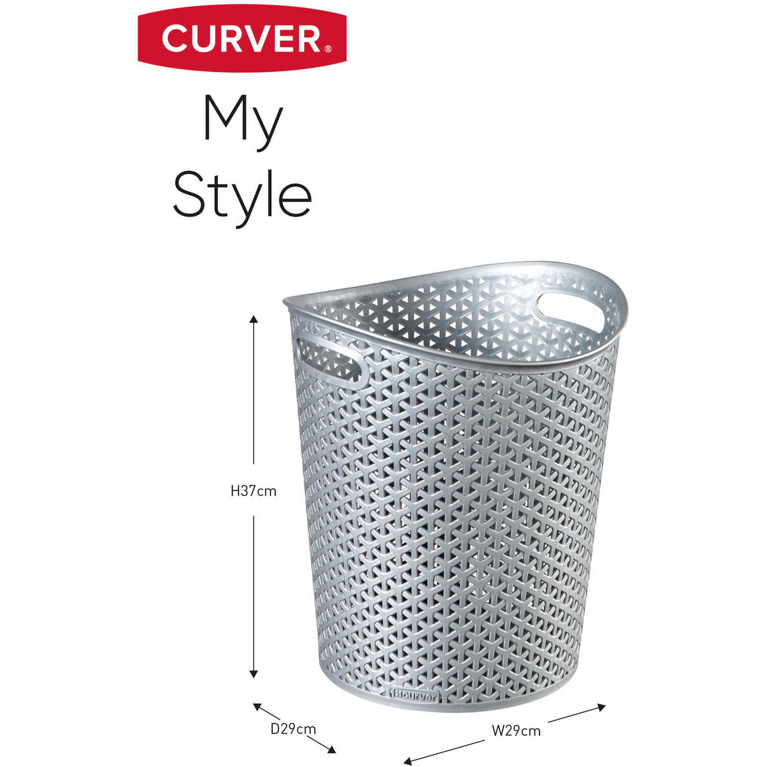 Curver My Style 13L Grey Round Storage Basket Image 5