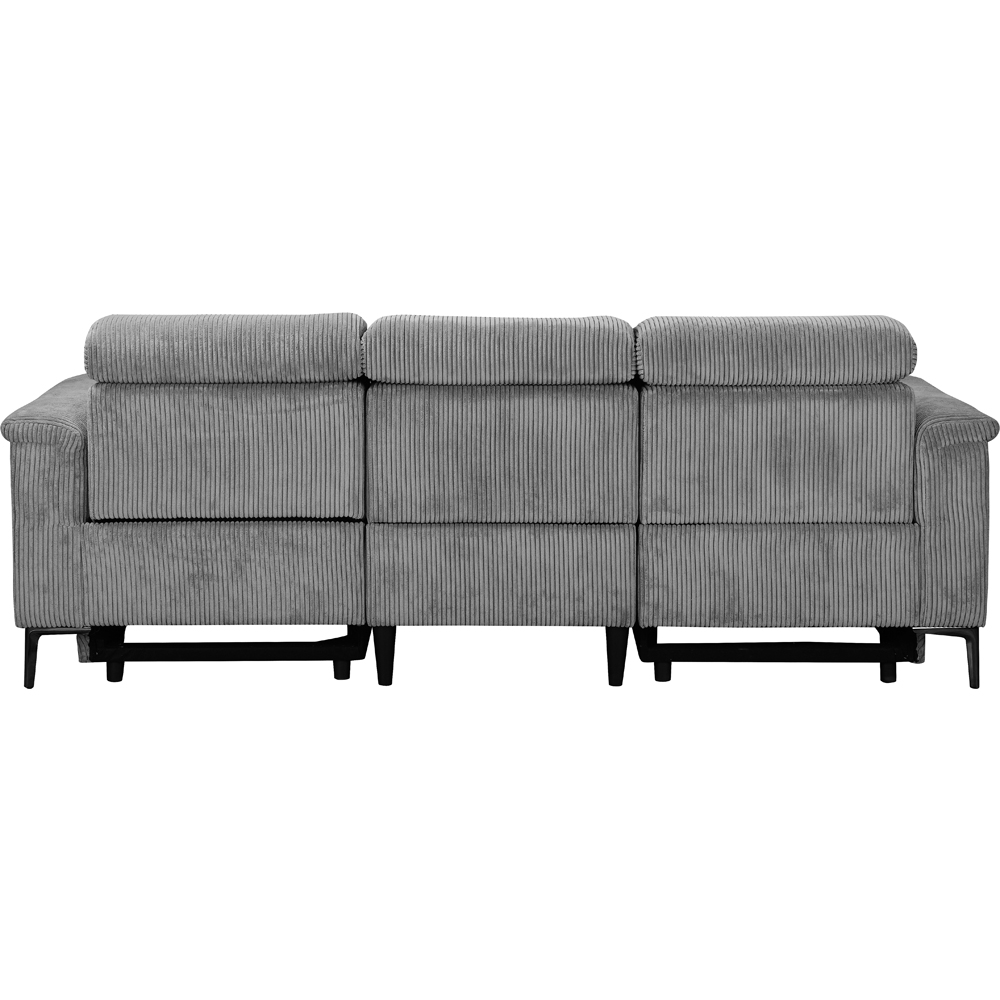 Loft24 Lund 3 Seater Grey Corduroy Electric Recliner Sofa Image 6