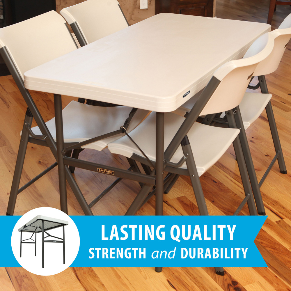 Lifetime Products 4 Seater Foldable Commercial Table White Image 8
