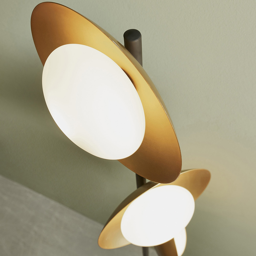 Merano Tivoli Gold and Dark Bronze 3 Light Floor Lamp Image 3