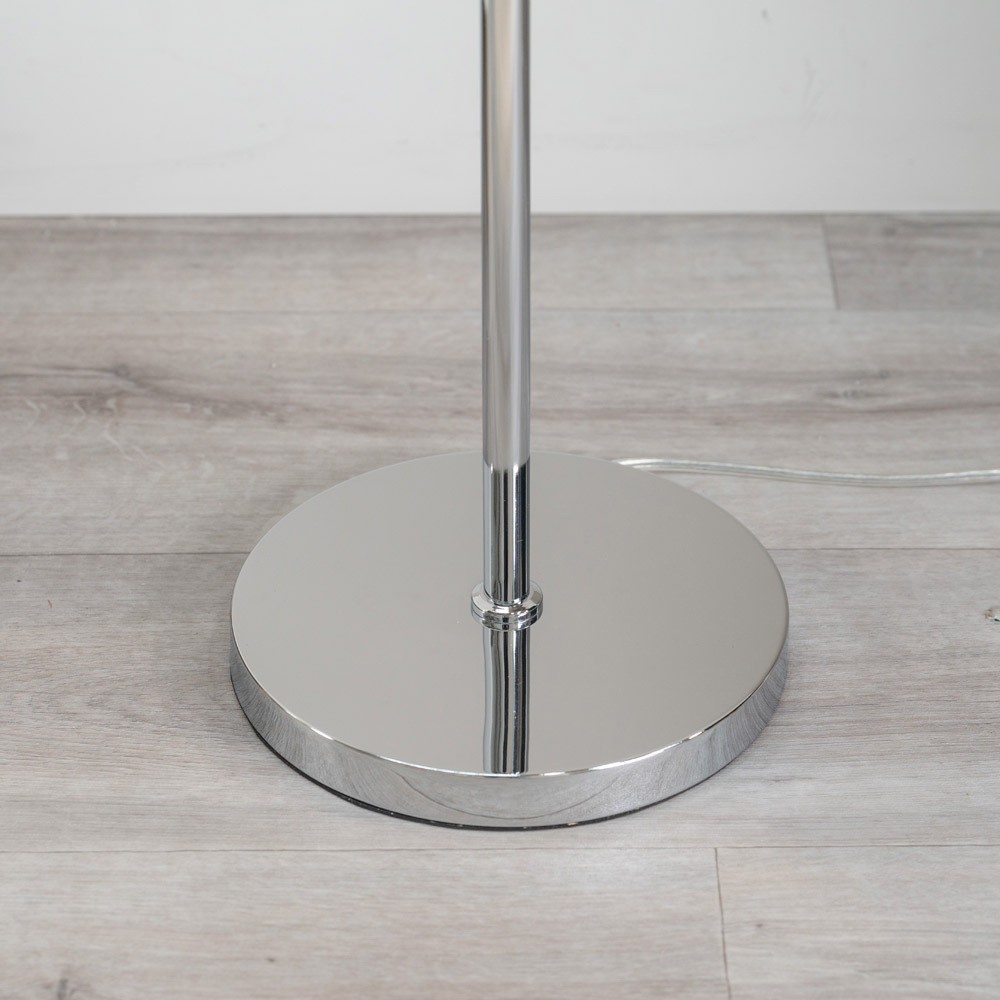 ValueLights Marissa Reni Navy Blue Velvet Shade and Chrome Ball LED Floor Lamp Image 3