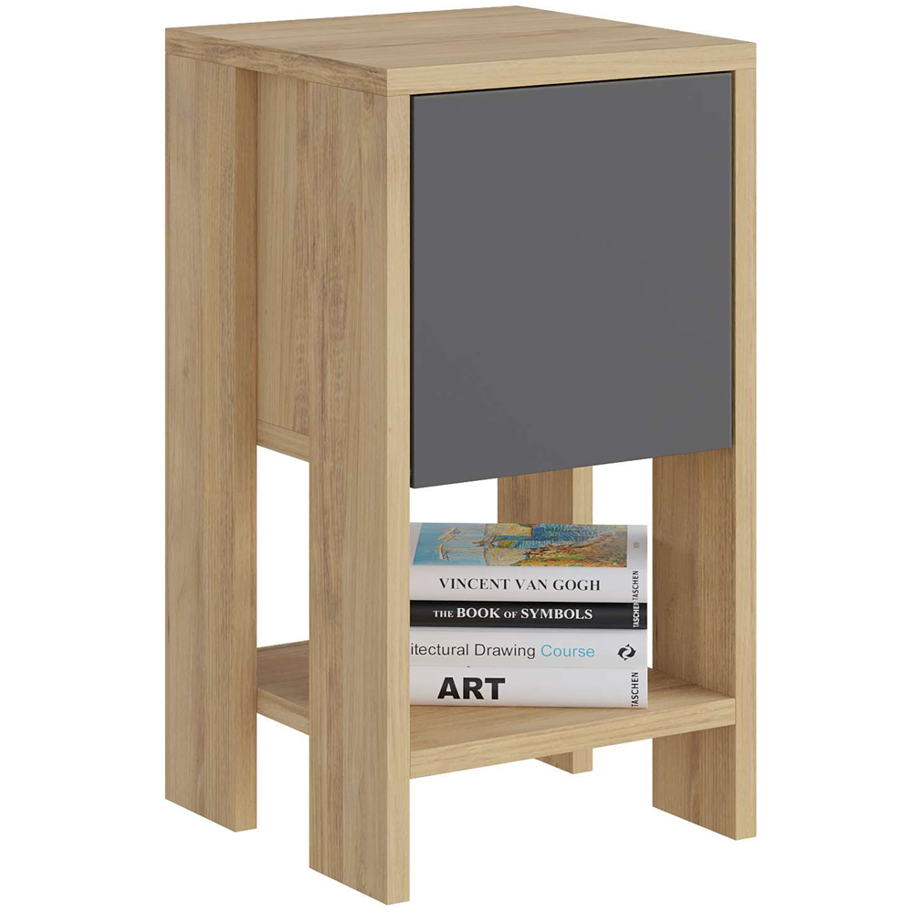 Decortie Ema Oak and Anthracite Bedside Table Image 2