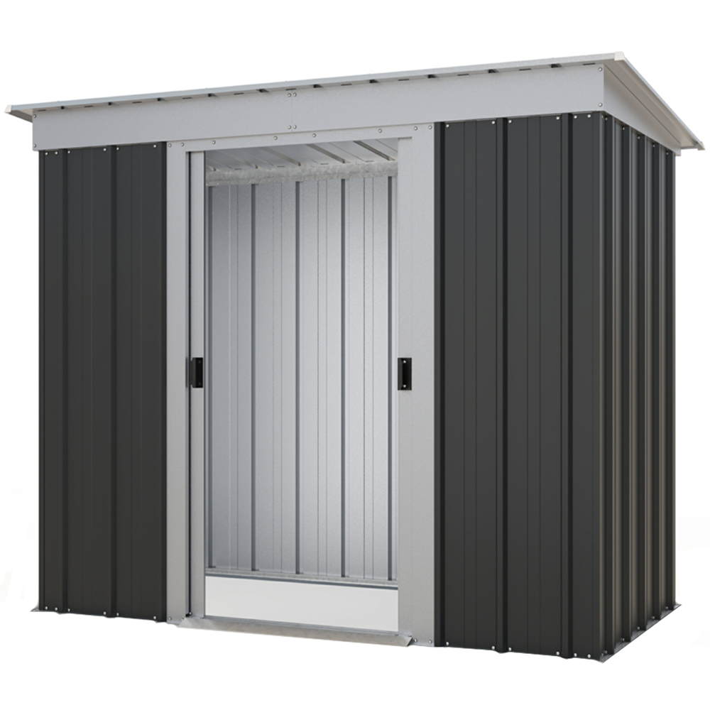 Yardmaster Castleton 6 x 4ft Anthracite Metal Pent Storage Shed Image 1