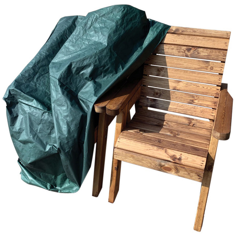 Charles Taylor 2 Seater Straight Companion Seat with Red Cushions Image 4