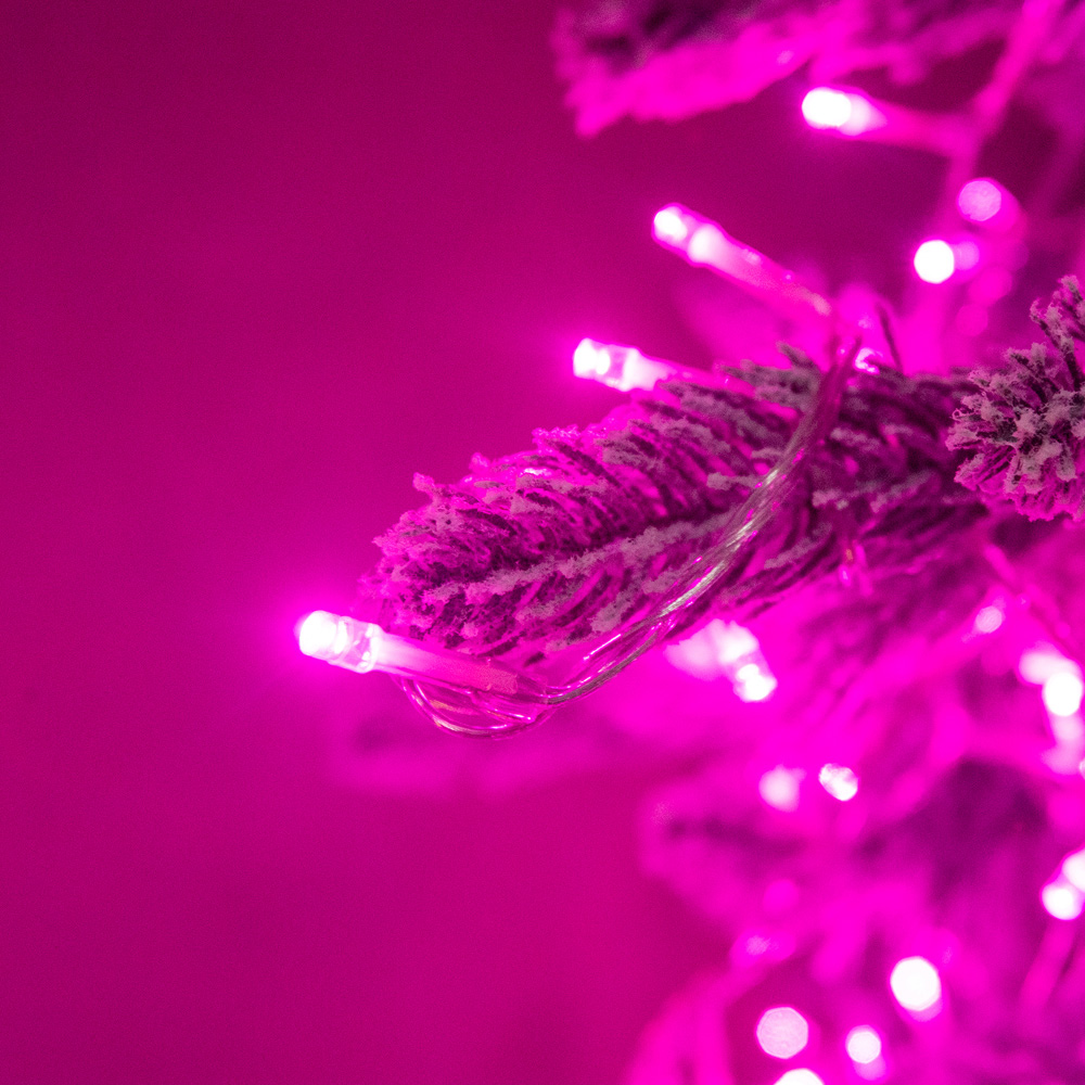 The Christmas Centre 240 Pink LED Multifunction Clear Cable String Light 28m Image 6