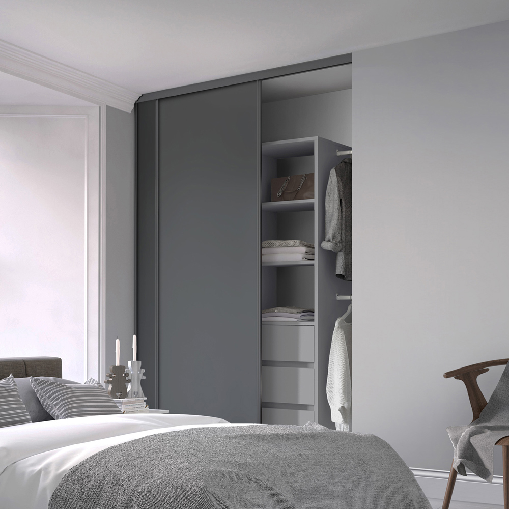 Spacepro Single Panel Graphite Sliding Door 2220 x 914mm Image 2