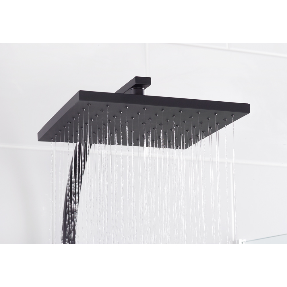 Bristan Quadrato Matt Black Cool Touch Thermostatic Bar Shower with Handset Image 5