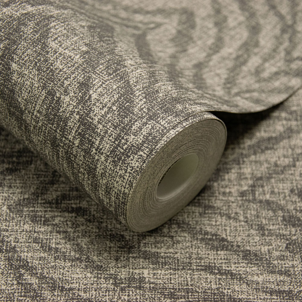 Grandeco Attitude Distressed Zebra Print Dark Natural Vinyl Wallpaper Image 2