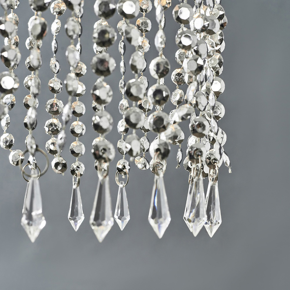 ValueLights Beaded Chrome Droplet Pendant Shade Image 6