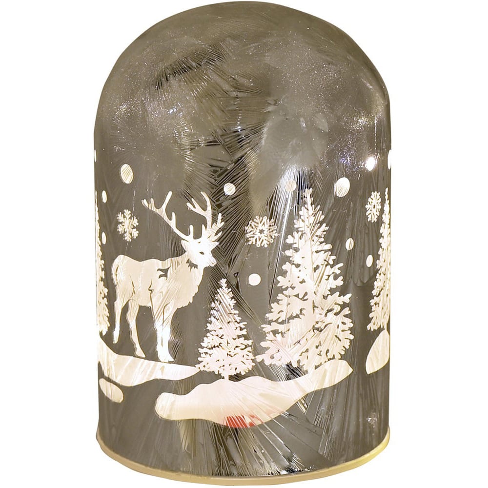 The Christmas Gift Co Silver Domed Frosted Haven Glass LED Tube Light Image 3