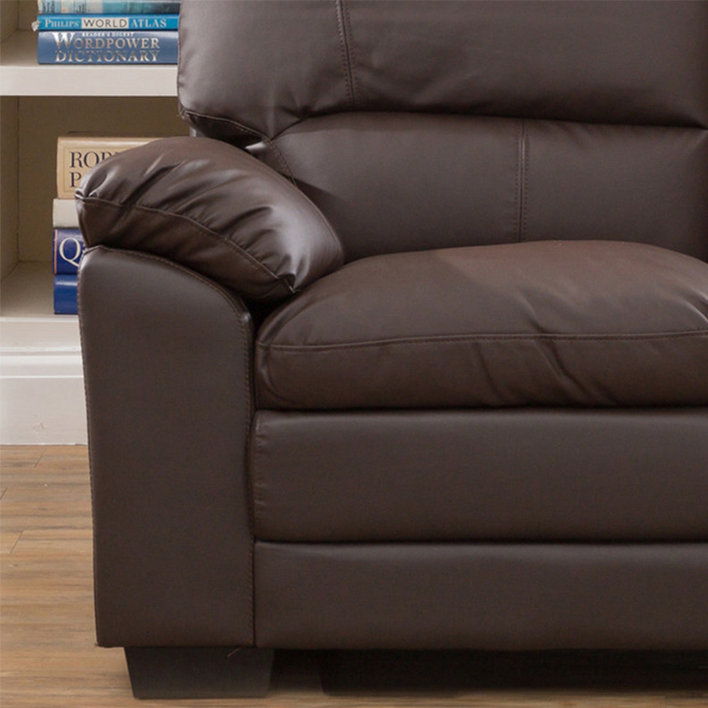 Genoa 2 Seater Brown Bonded Leather Sofa Image 3