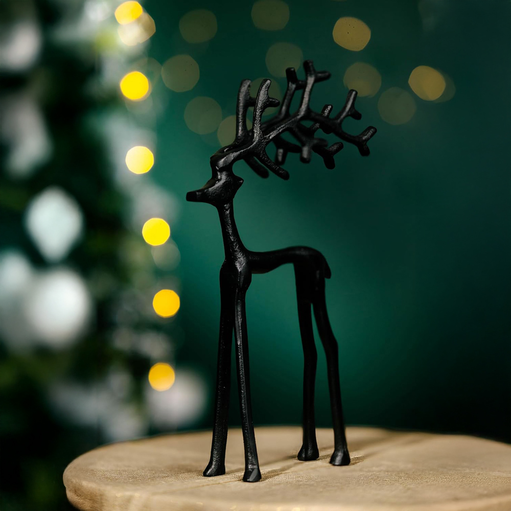 Marco Paul Black Reindeer Christmas Decoration Image 6