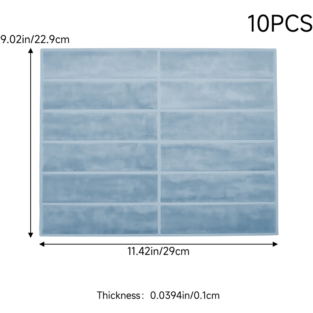 Living and Home Light Blue Rectangle Self Adhesive Wall Sticker 10 Pack Image 9