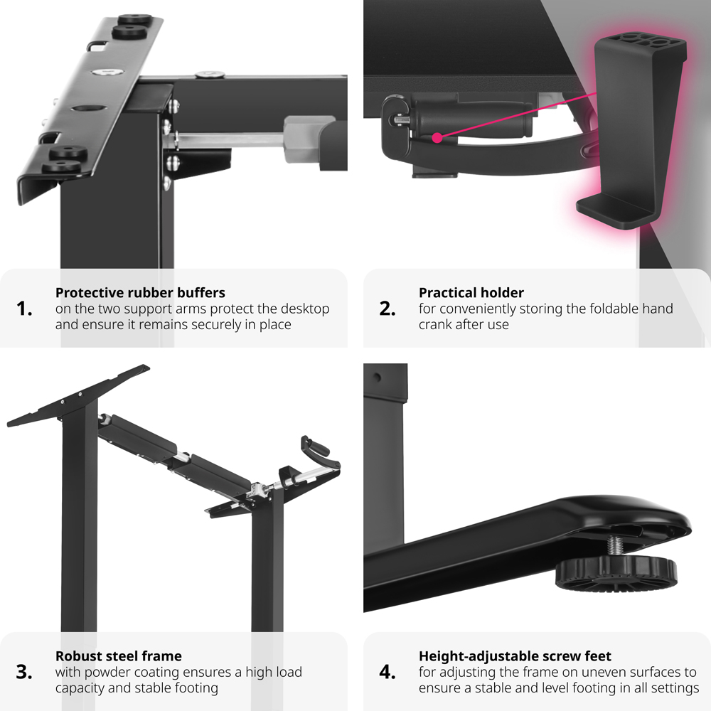 tectake Idun Black Sit and Stand Desk Image 6