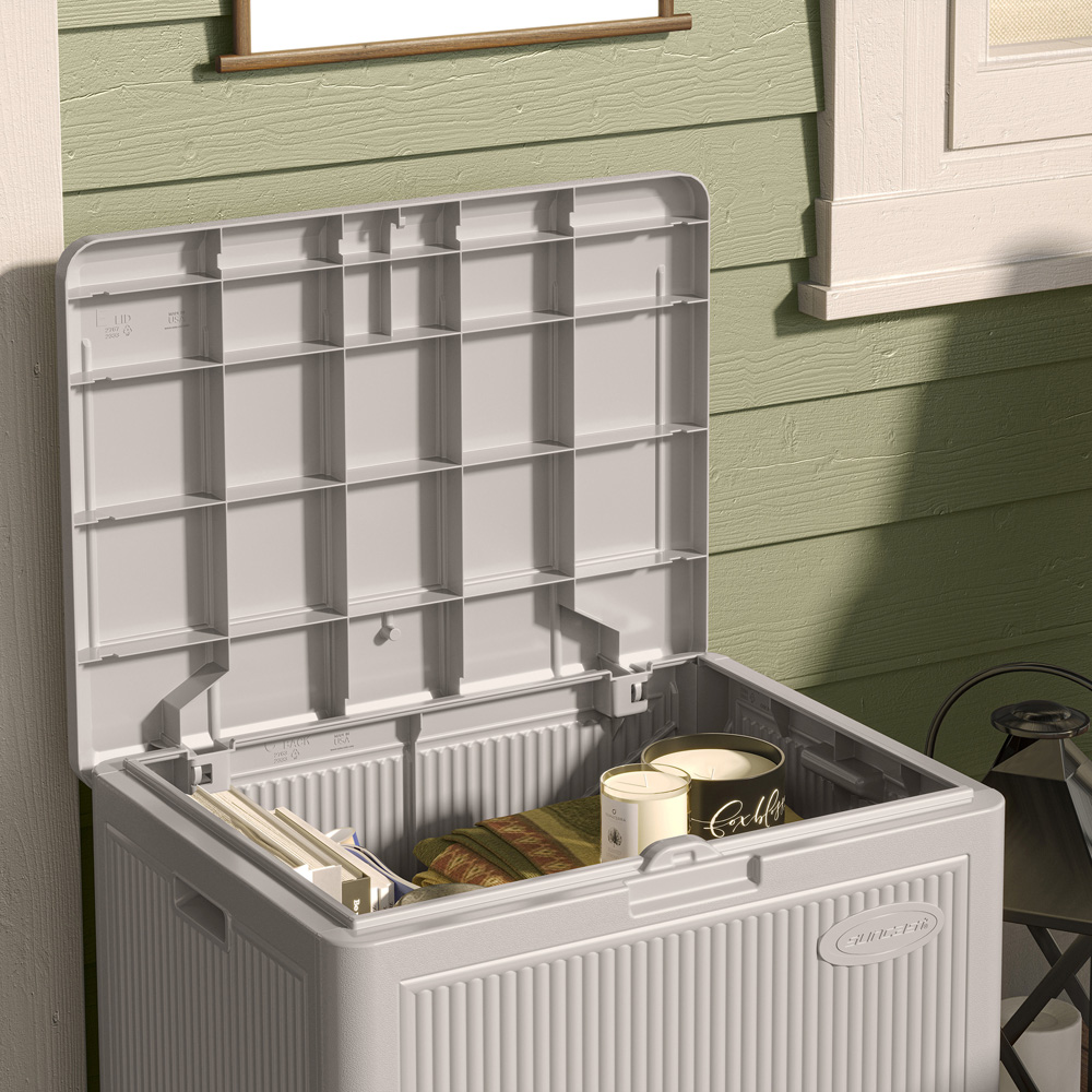 Suncast New York 83L Light French Grey Storage Box Image 4
