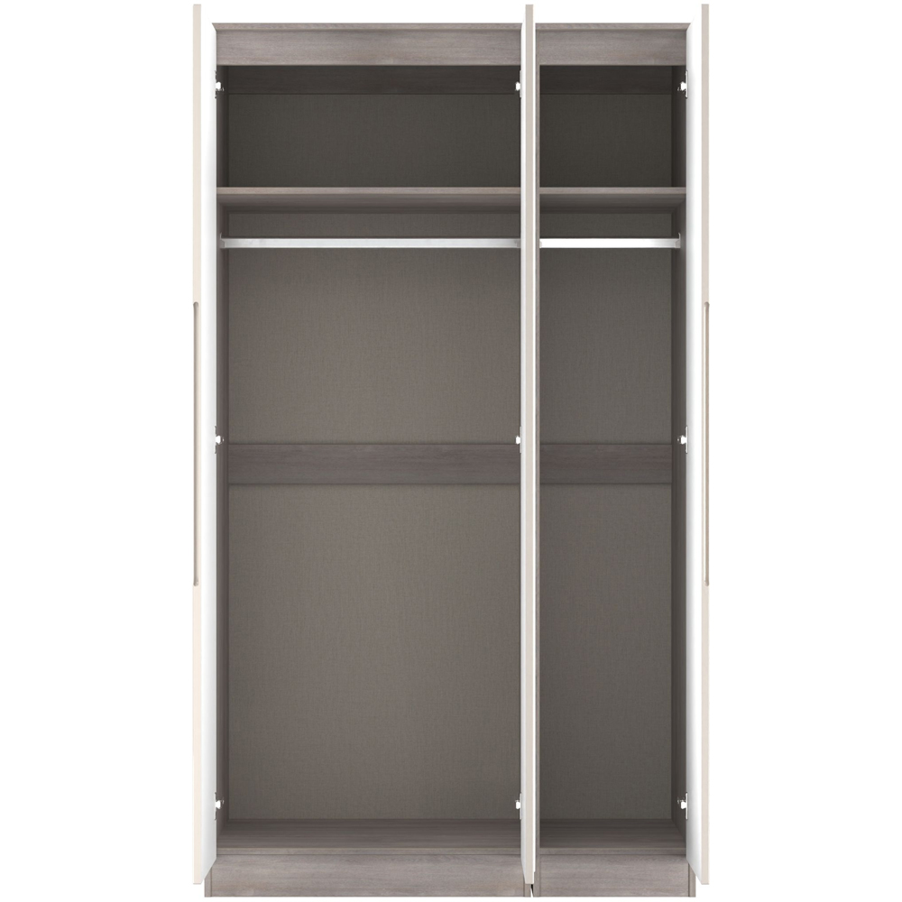 Crowndale Milan 3 Door Kashmir Gloss and Grey Oak Tall Mirrored Wardrobe Ready Assembled Image 7