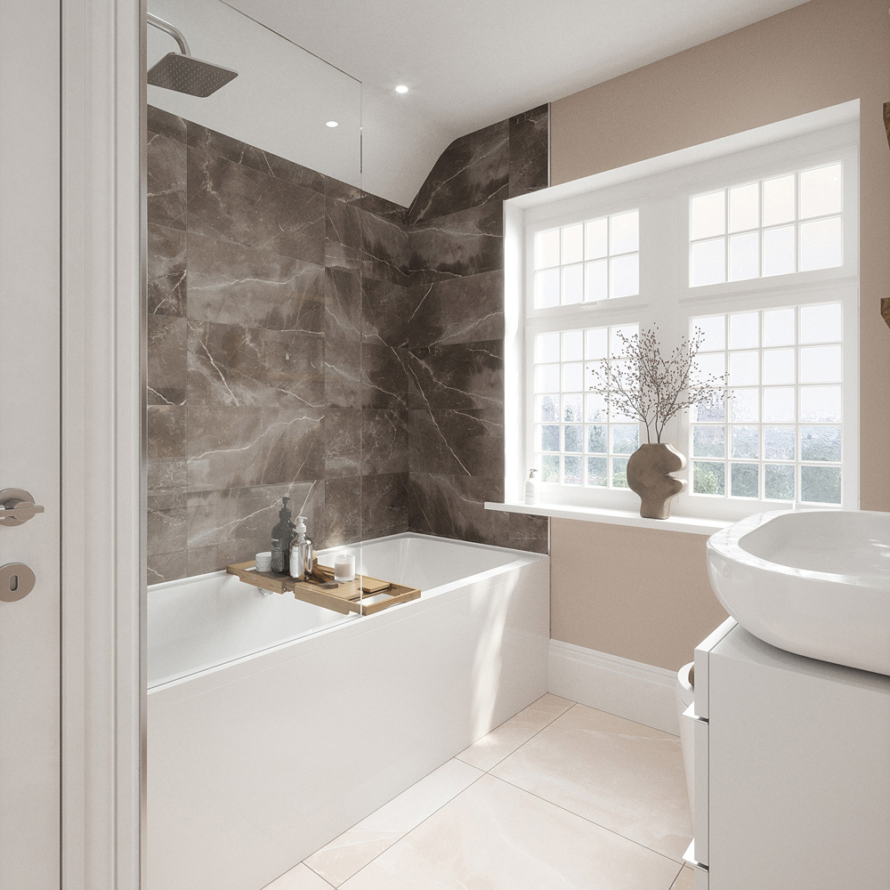 Johnson Tiles Melford Marble Effect Matt Finish Light Beige Rectified Tile L600 x W600mm 4 Pack Image 3