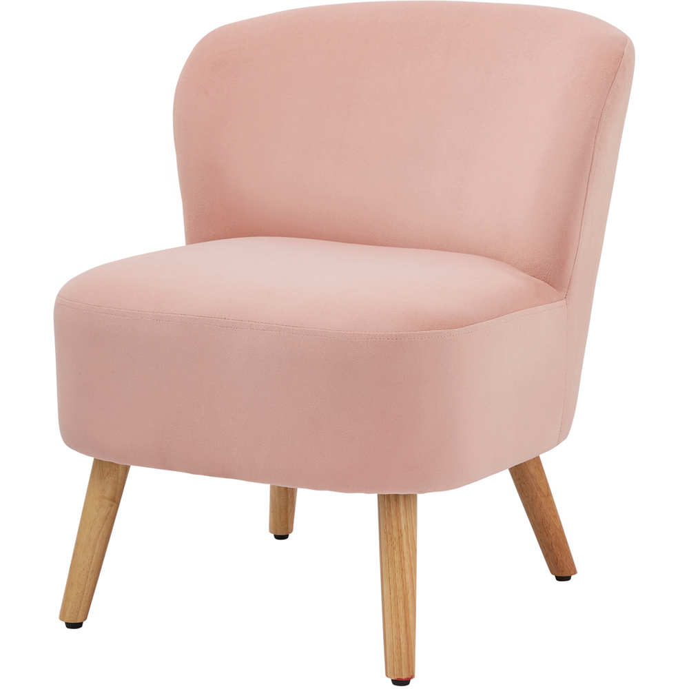 GFW Evie Blush Pink Velvet Accent Chair Image 3