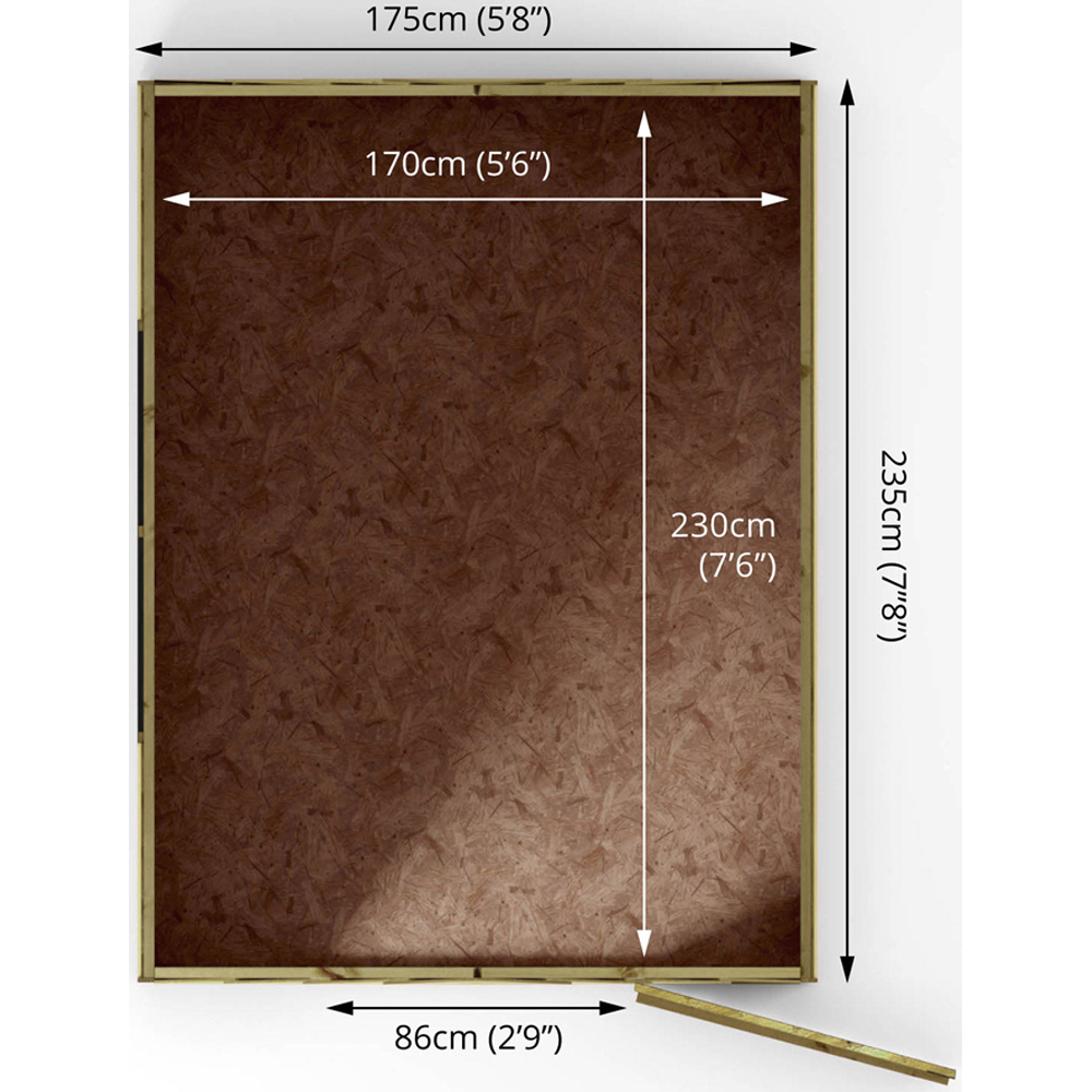 Mercia 8 x 6ft Overlap Apex Shed Image 8