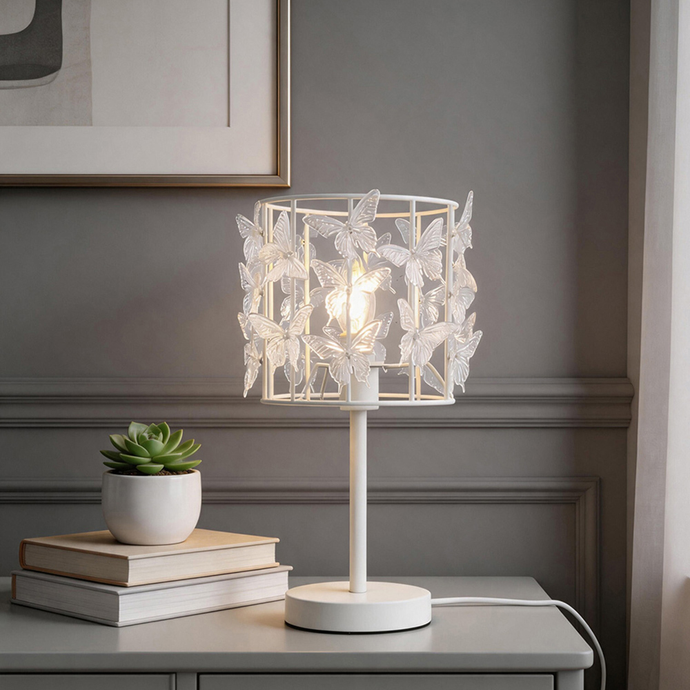 Zoe Butterfly Table Lamp White Image 2