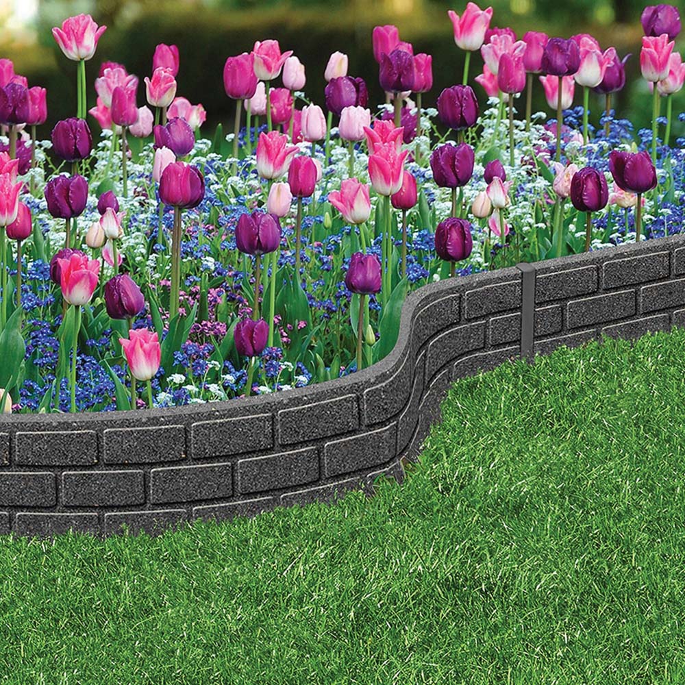 Thompson & Morgan Grey Ultra Curve Brick Border Edging 120 x 15cm 12 Pack Image 2