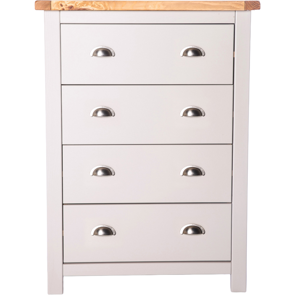 Cabinet Bits Argenta 4 Drawer Light Grey Chrome Cup Handle Chest of Drawers Image 2