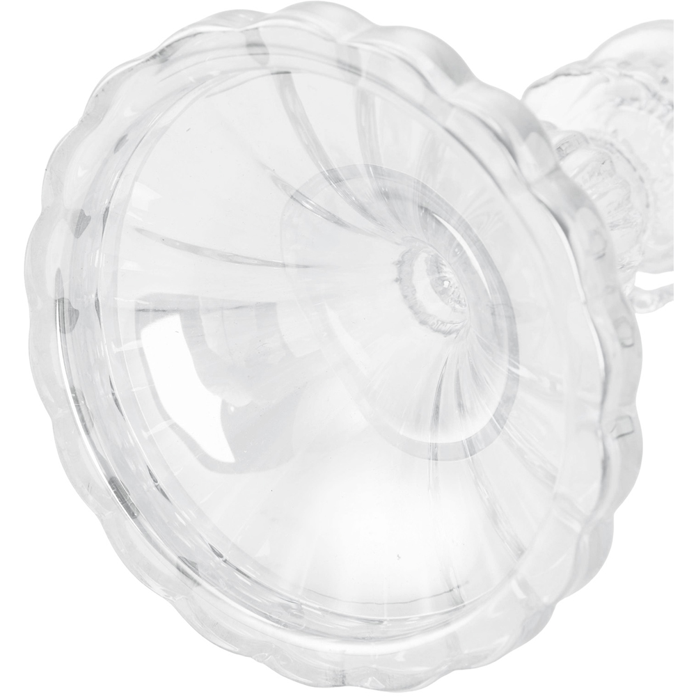 Living and Home Clear Glass Fluted Candlestick Holder Set of 3 Image 7
