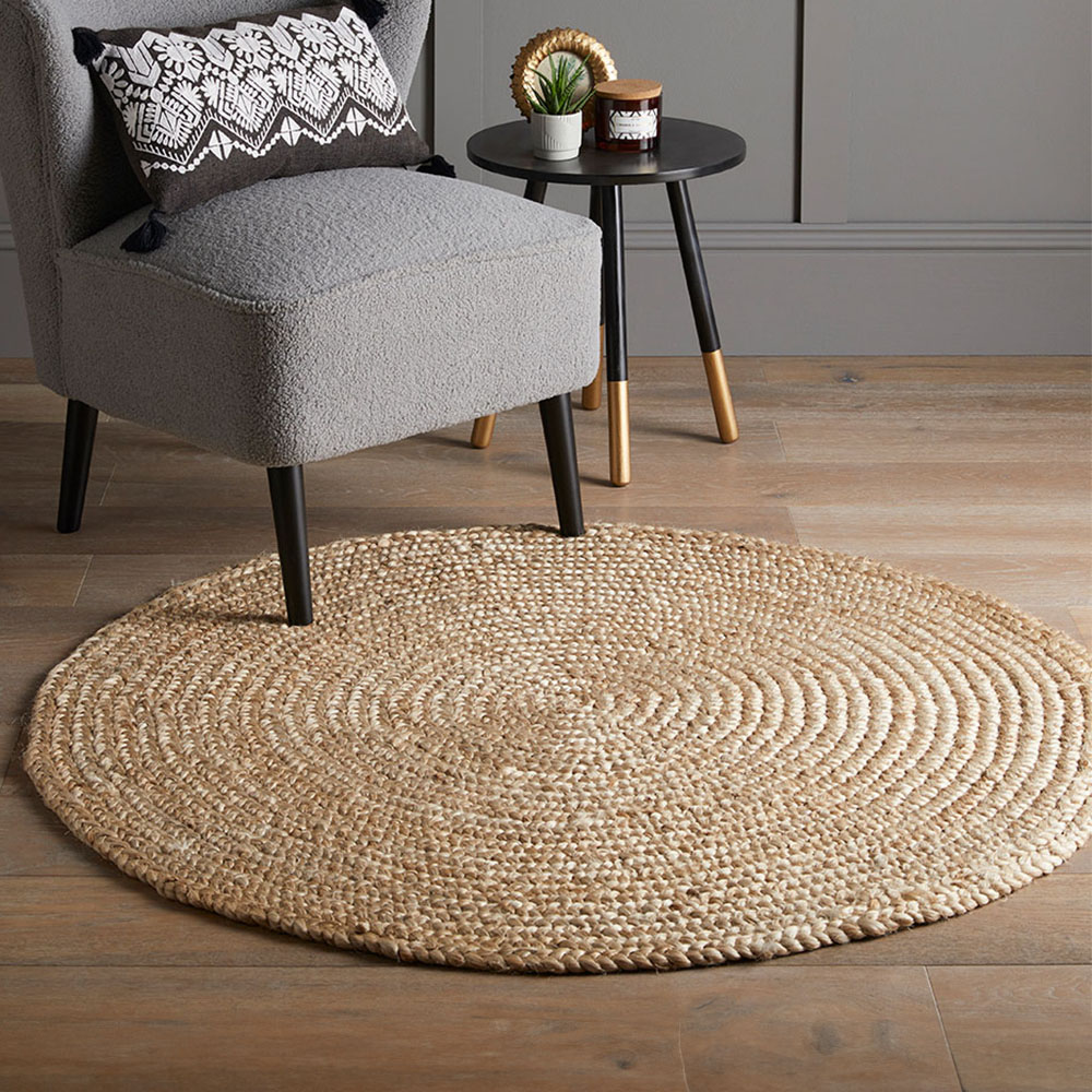 Esselle Home Heaton Natural Jute Circle Rug 120 x 120cm Image 5
