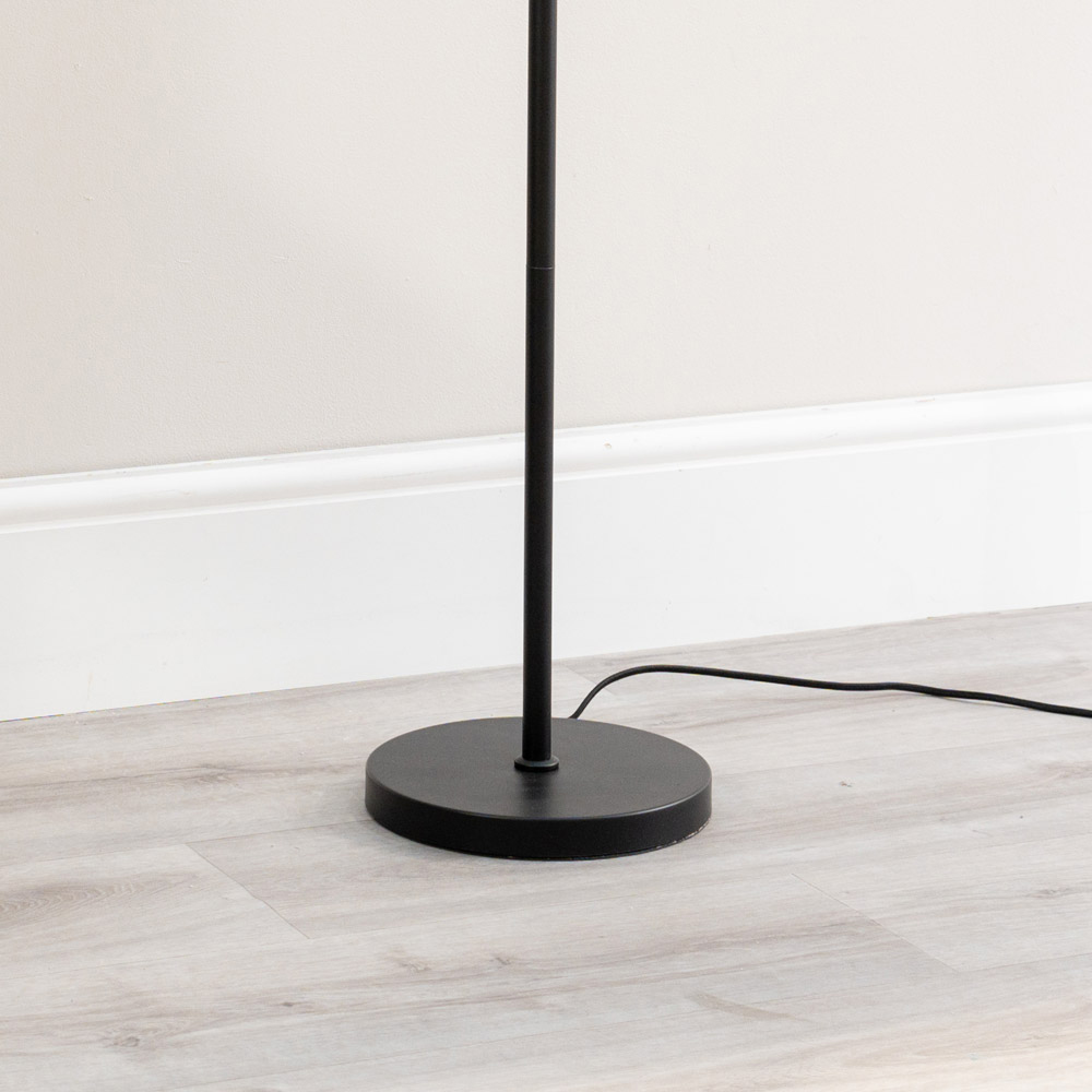 ValueLights Marissa White Shade Black Ball LED Floor Lamp Image 3